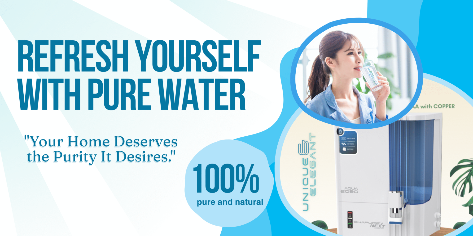 Blue White Photo Illustrative Water Supply Promotion Banner